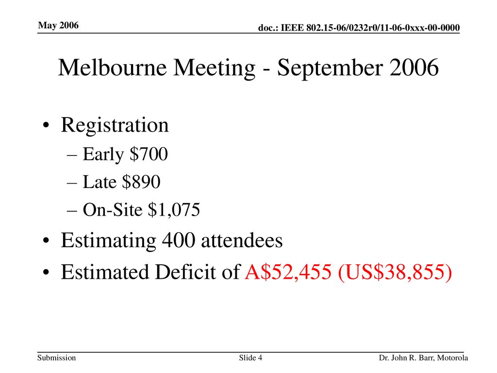 Melbourne Meeting - September 2006