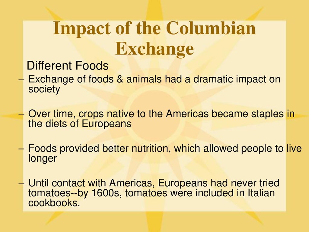 The Columbian Exchange - ppt download