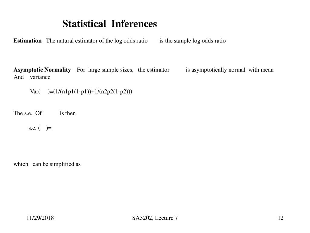 Lecture 7 The Odds Log Odds Ratios Ppt Download Lecture 7 The Odds Log Odds Ratios Ppt Download