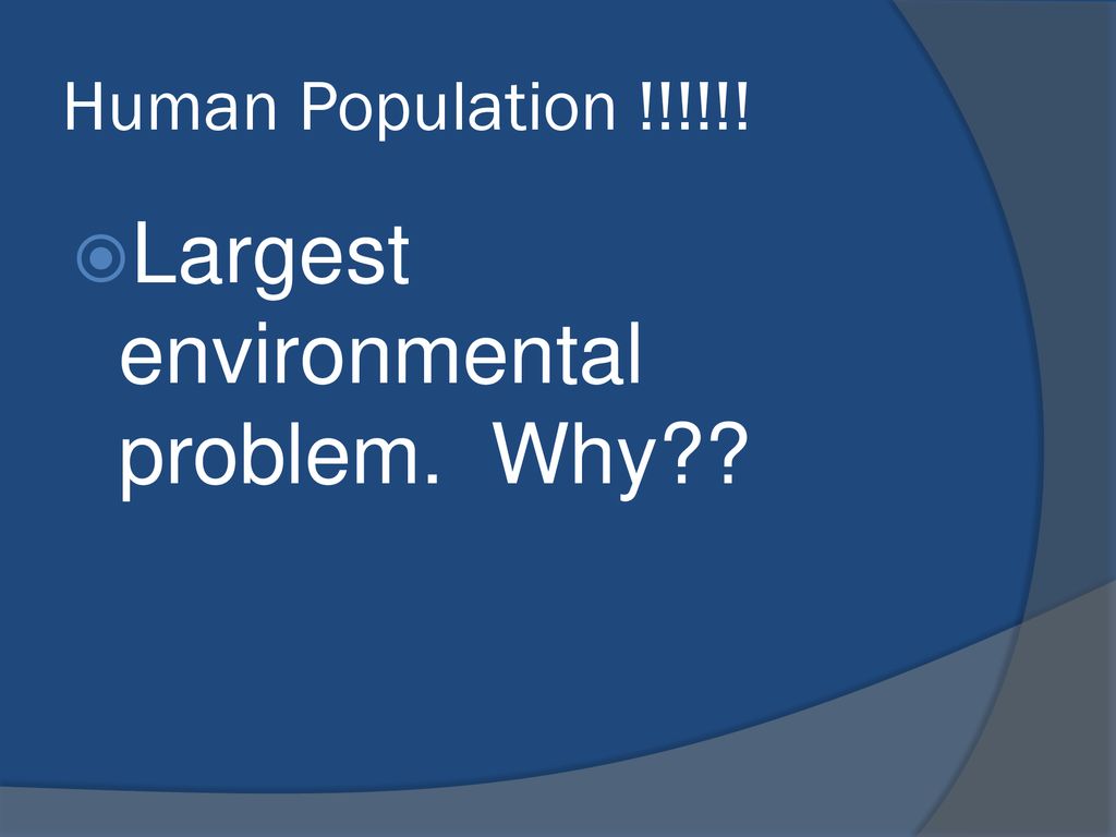 Largest environmental problem. Why