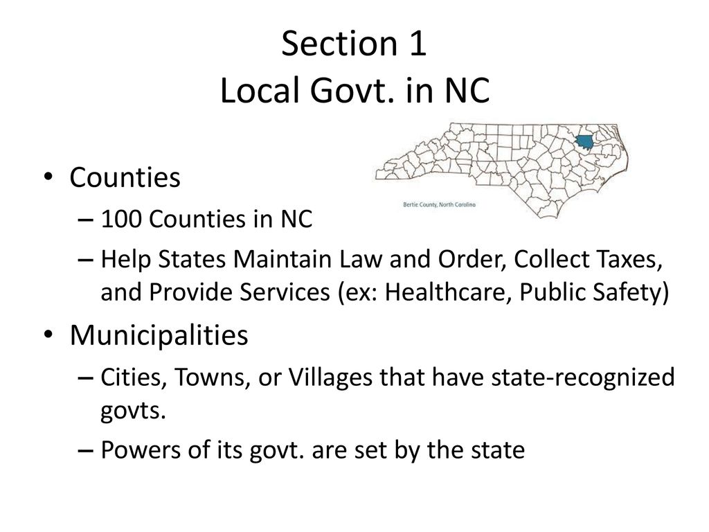 Section 1 Local Govt. in NC