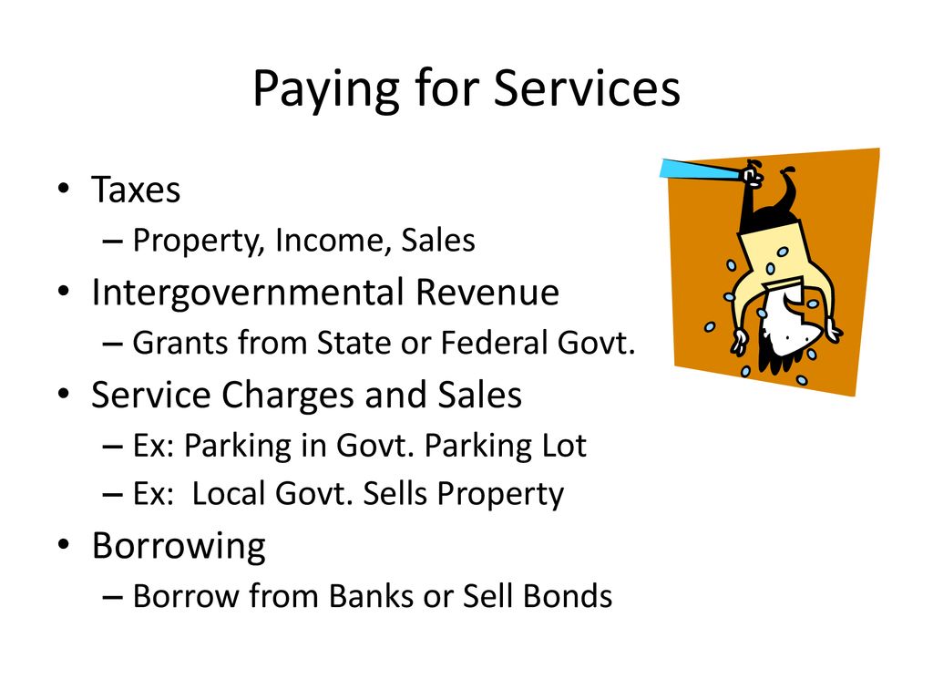 Paying for Services Taxes Intergovernmental Revenue