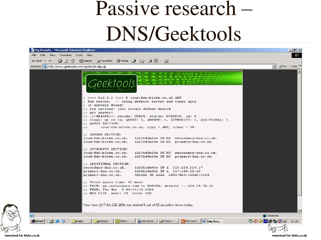 Passive research – DNS/Geektools