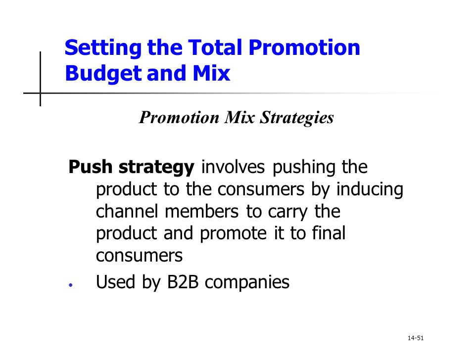 Setting the Total Promotion Budget and Mix