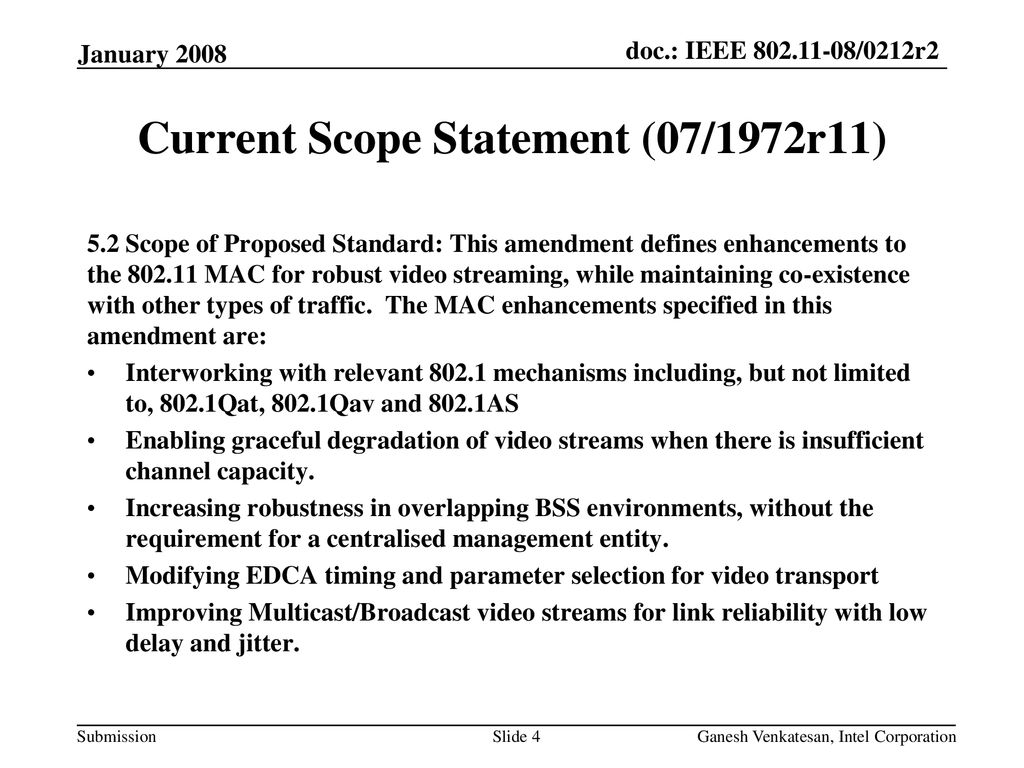 Video transport streaming sg par scope statement discussion ppt download