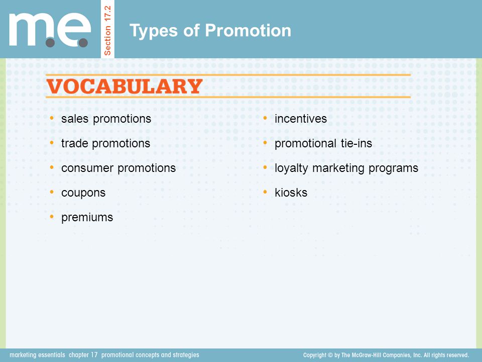 Types of Promotion sales promotions trade promotions