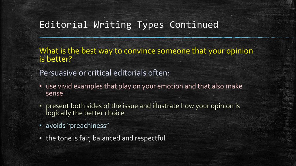 what are the types of editorial
