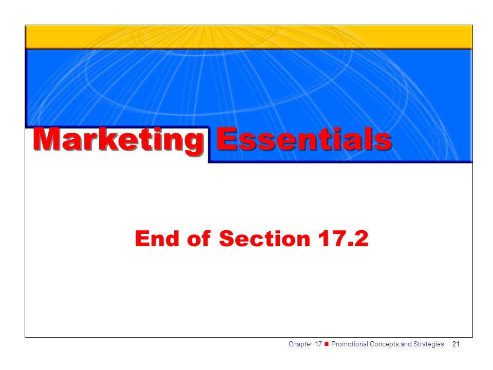 Marketing Essentials End of Section 17.2