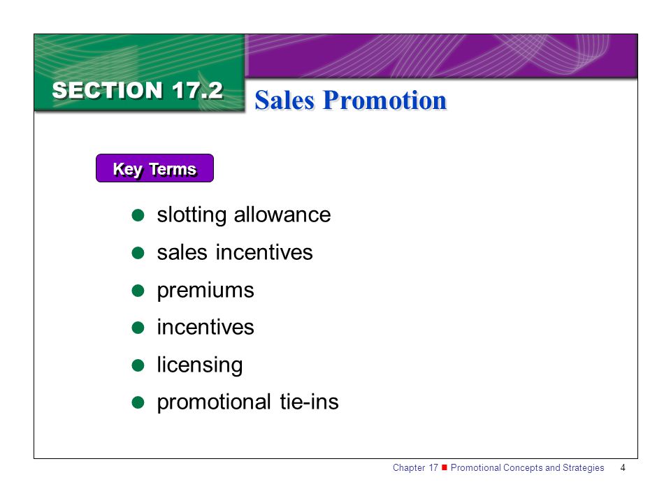 Sales Promotion SECTION 17.2 slotting allowance sales incentives