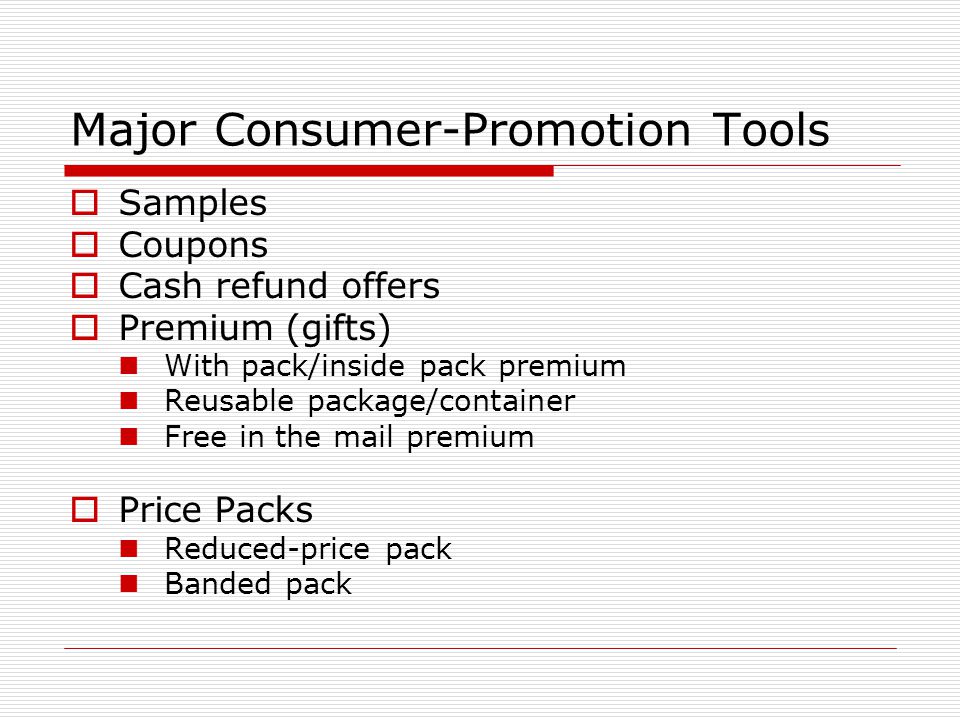 Major Consumer-Promotion Tools