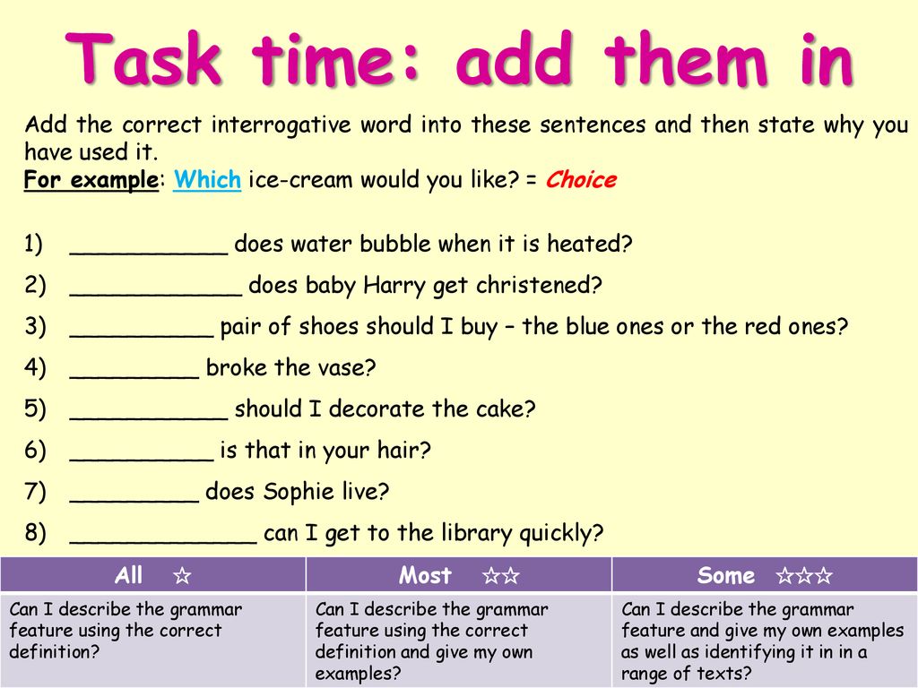 Grammar Starter Interrogative words All Most Some ppt download