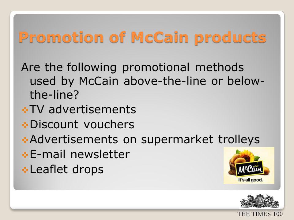 Promotion of McCain products