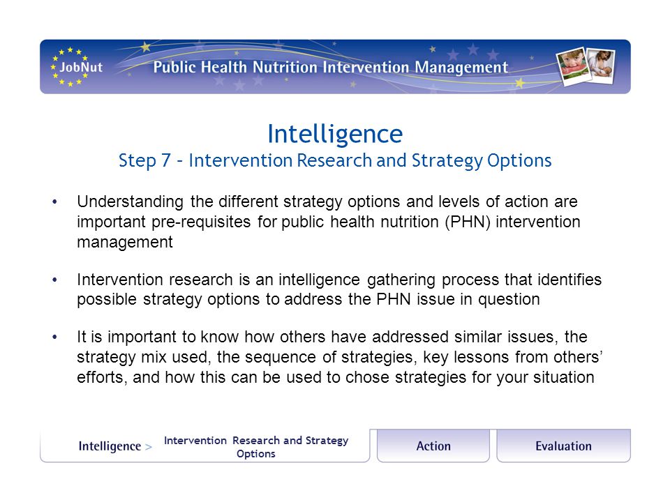 Intervention Research and Strategy Options