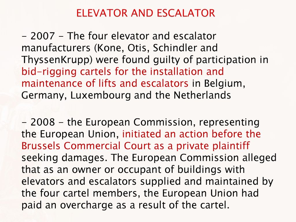 ELEVATOR AND ESCALATOR