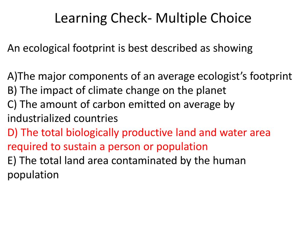 Learning Check- Multiple Choice