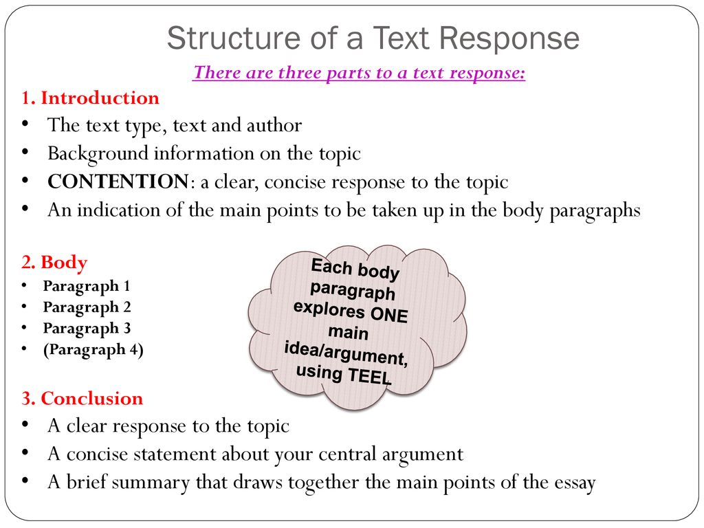 Analytical Text Response Structure Analytical Text Response Structure