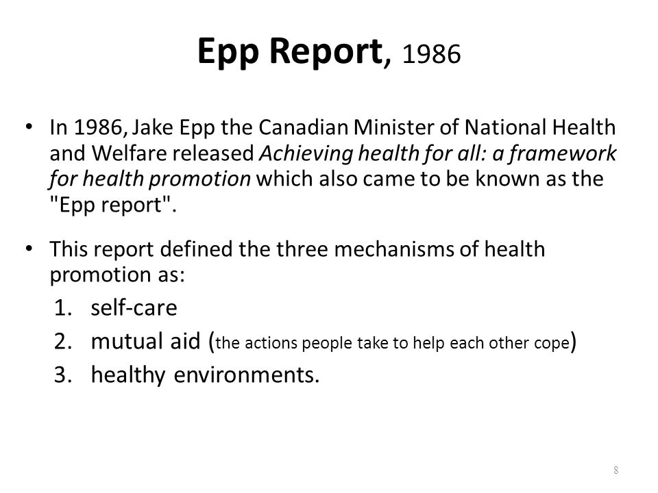 Epp Report, 1986