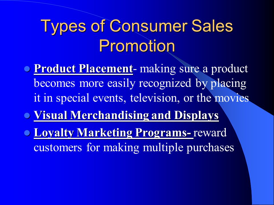 Types of Consumer Sales Promotion