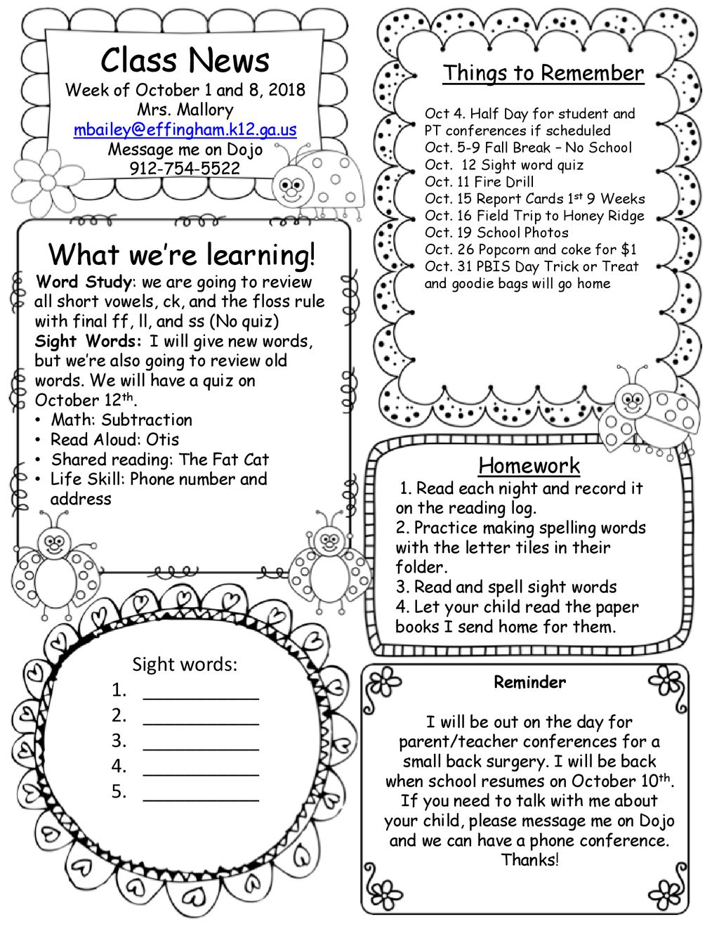 class-news-what-we-re-learning-things-to-remember-homework-ppt-download
