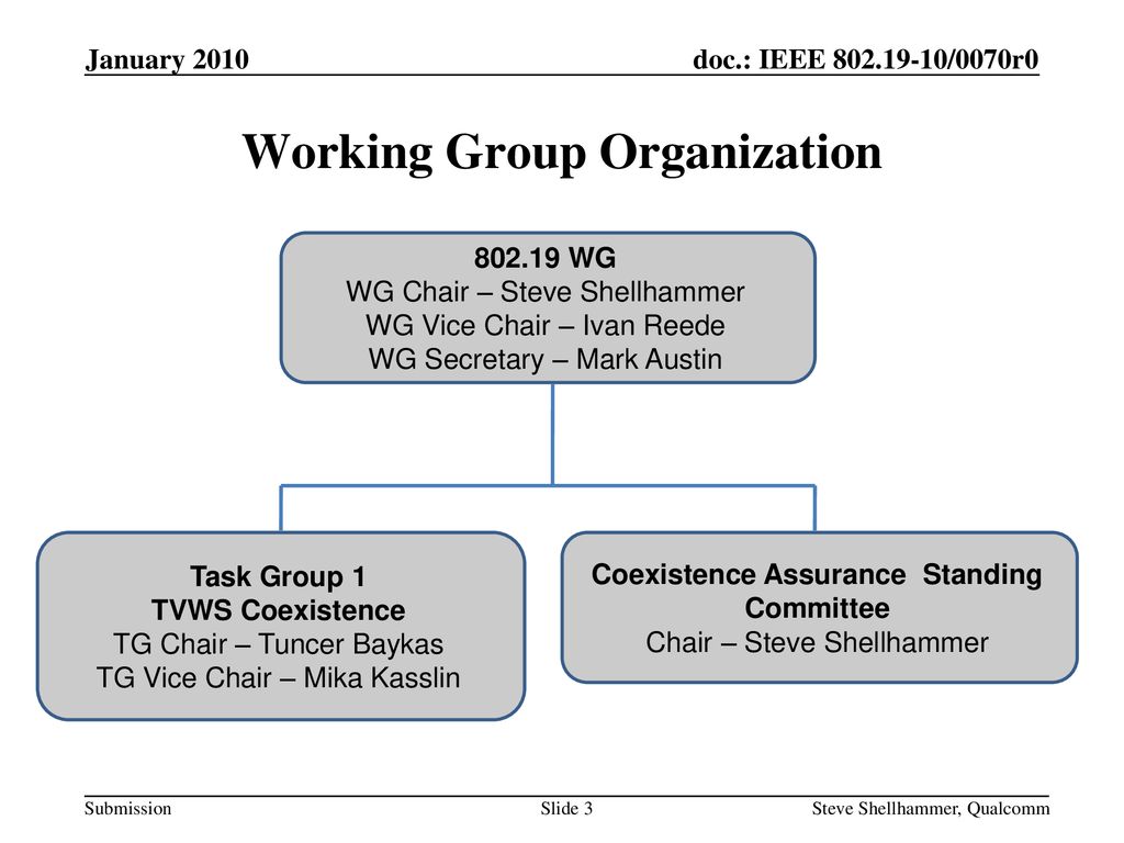 Working Group Organization