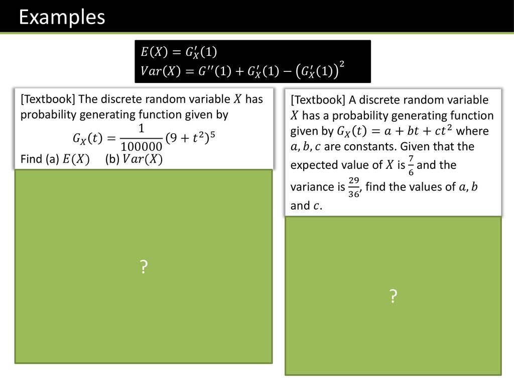 Further Stats 1 Chapter 7 Probability Generating Functions Ppt Download