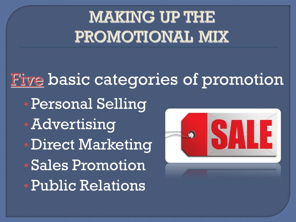 MAKING UP THE PROMOTIONAL MIX