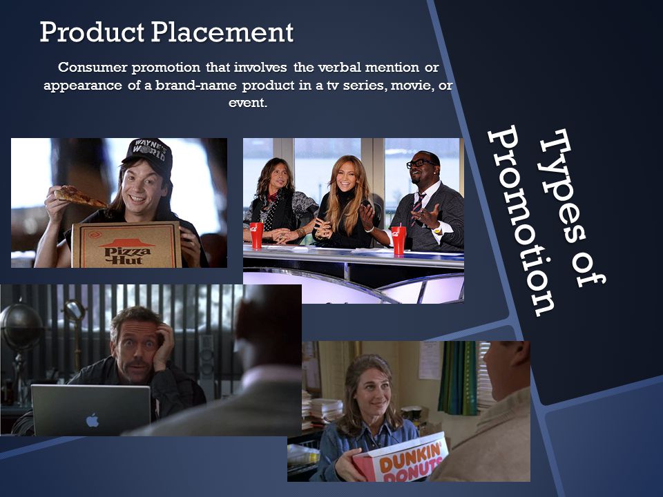 Types of Promotion Product Placement
