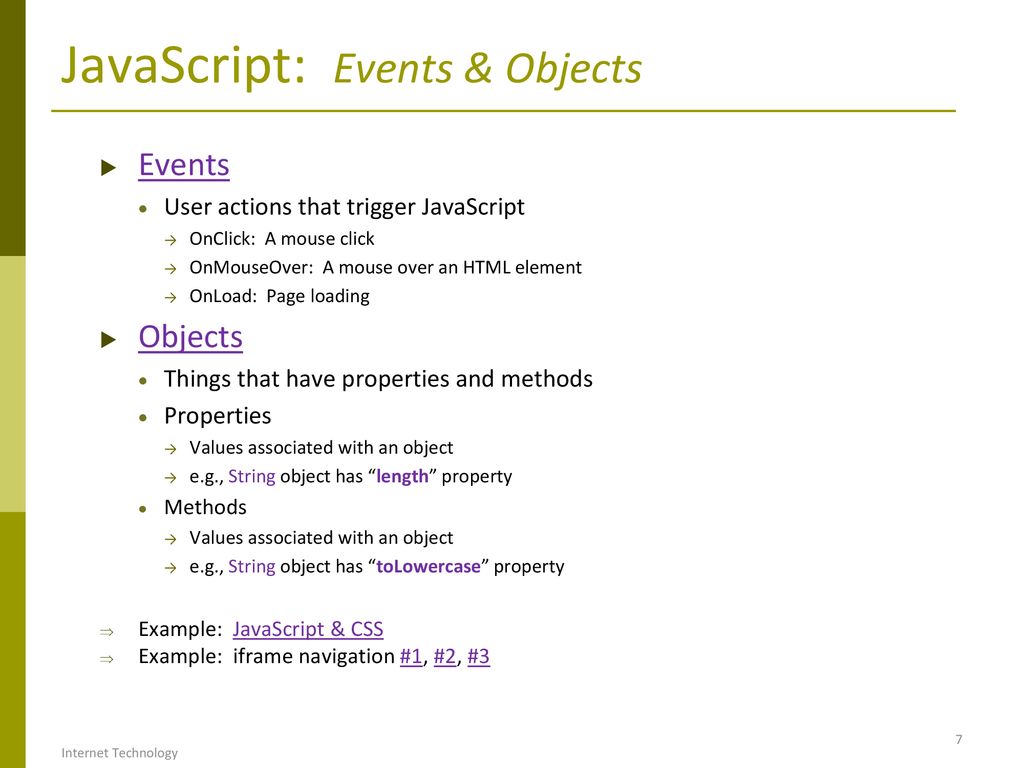 Dhtml javascript internet technology ppt download