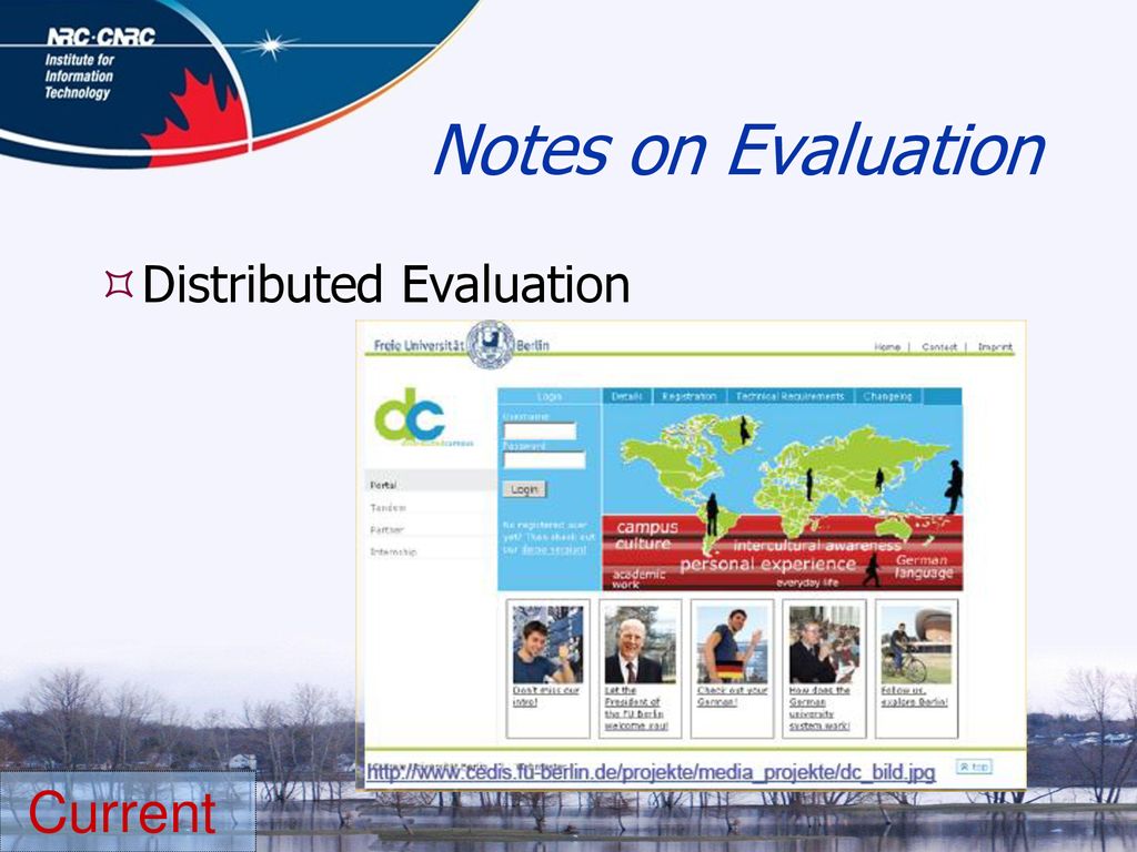 Notes on Evaluation Current Distributed Evaluation