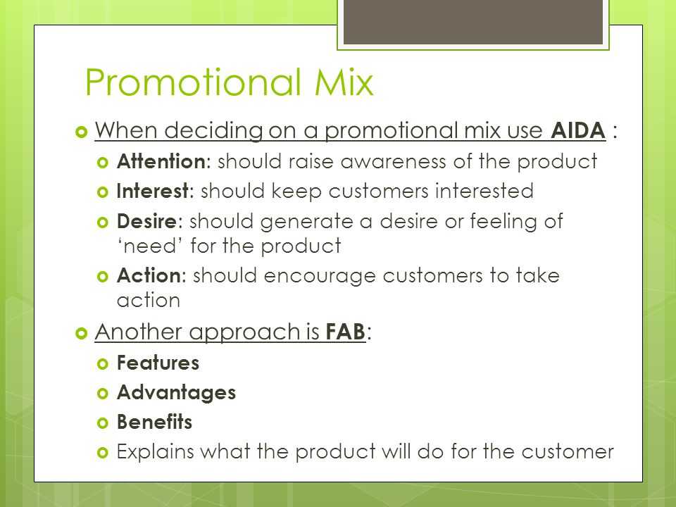 benefits of promotional mix