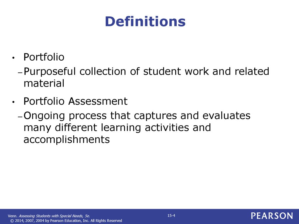 portfolio assessment definition