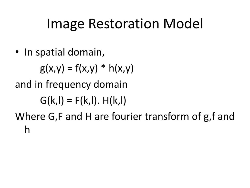 Image Restoration And Denoising Ppt Download
