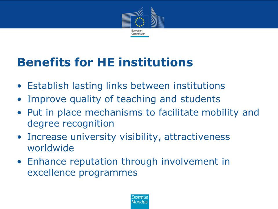 Benefits for HE institutions
