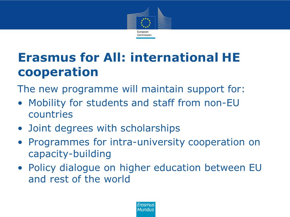 Erasmus for All: international HE cooperation