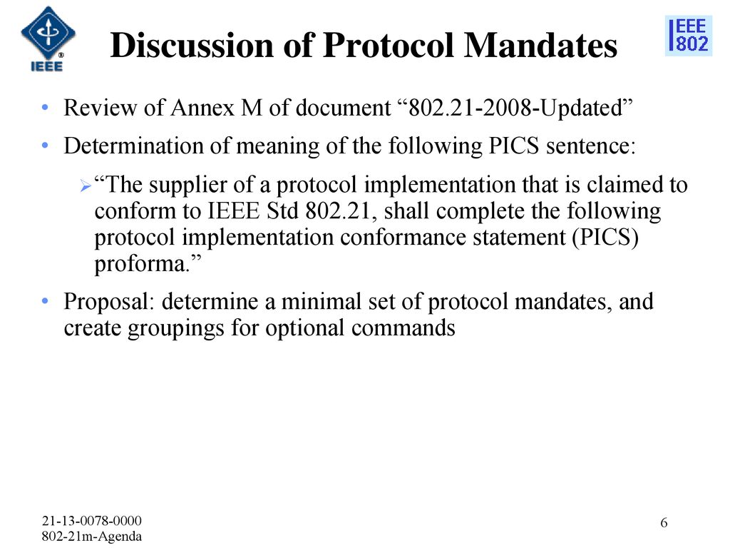 Discussion of Protocol Mandates