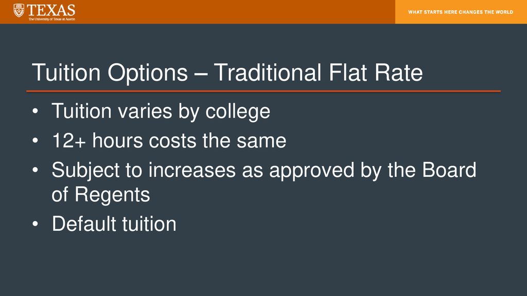 Tuition Options – Traditional Flat Rate