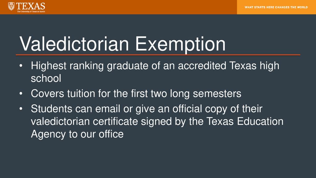 Valedictorian Exemption