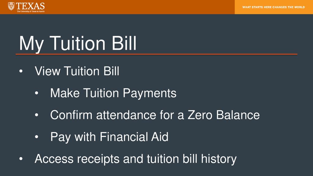 My Tuition Bill View Tuition Bill Make Tuition Payments