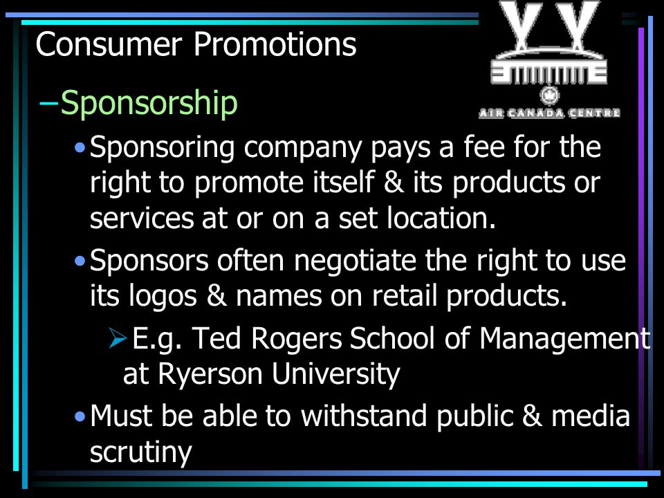 Consumer Promotions Sponsorship