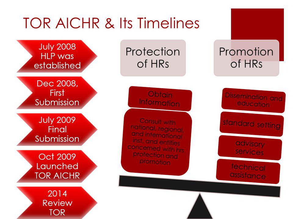 TOR AICHR & Its Timelines