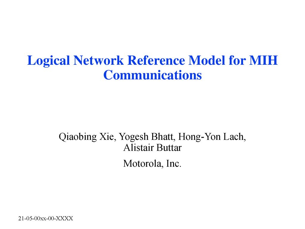 Logical Network Reference Model for MIH Communications