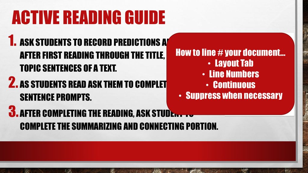 Active reading guide