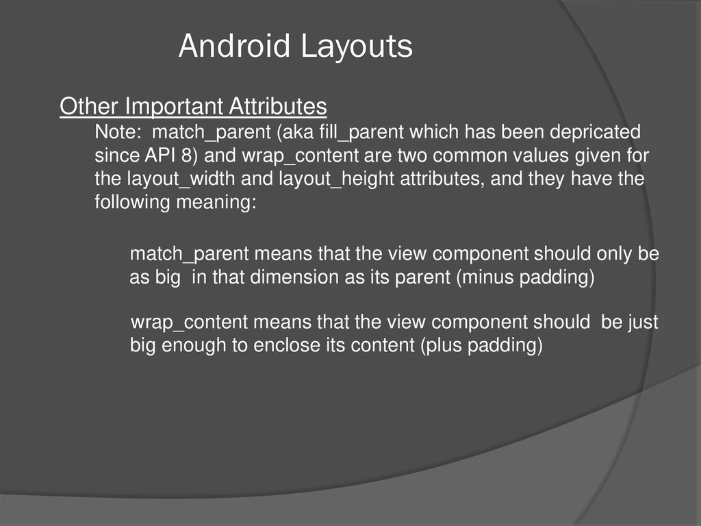 Mobile Computing With Android ACST 4550 Android Layouts - ppt download