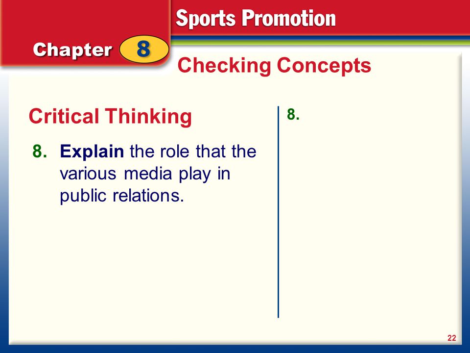 Checking Concepts Critical Thinking