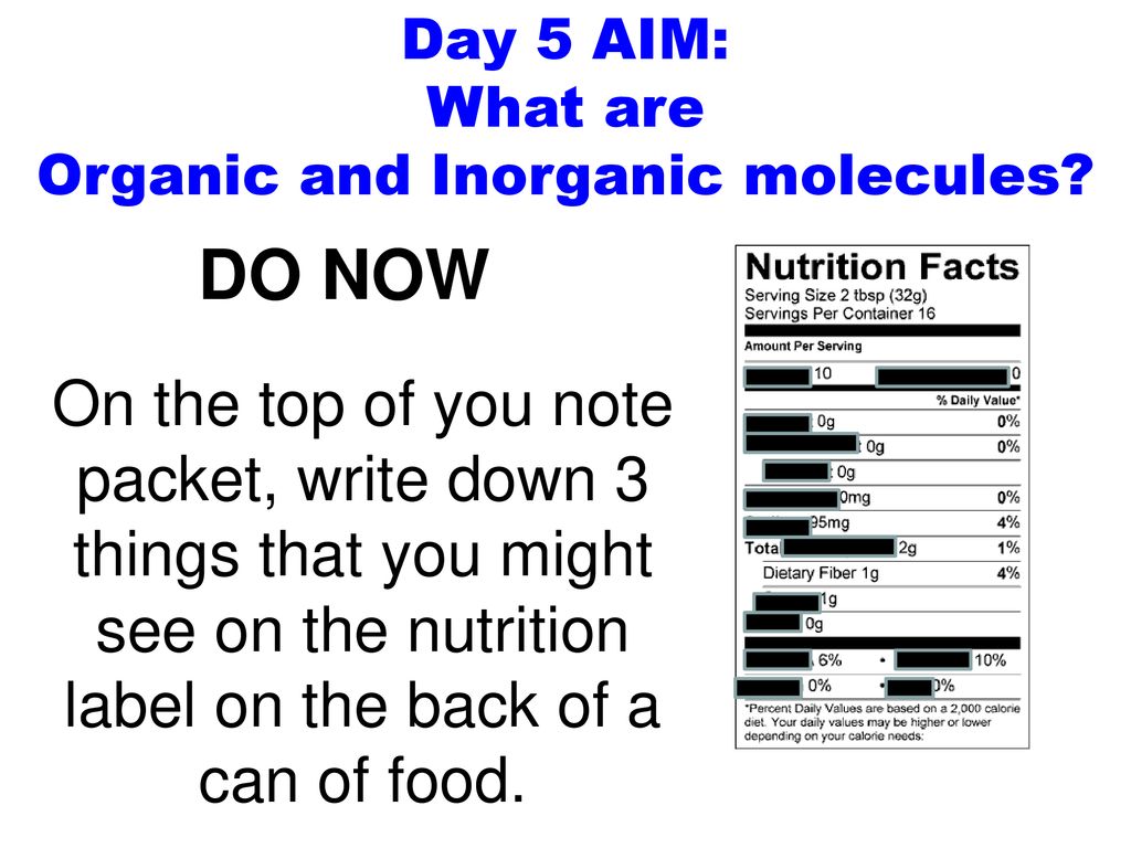 day-5-aim-what-are-organic-and-inorganic-molecules-ppt-download