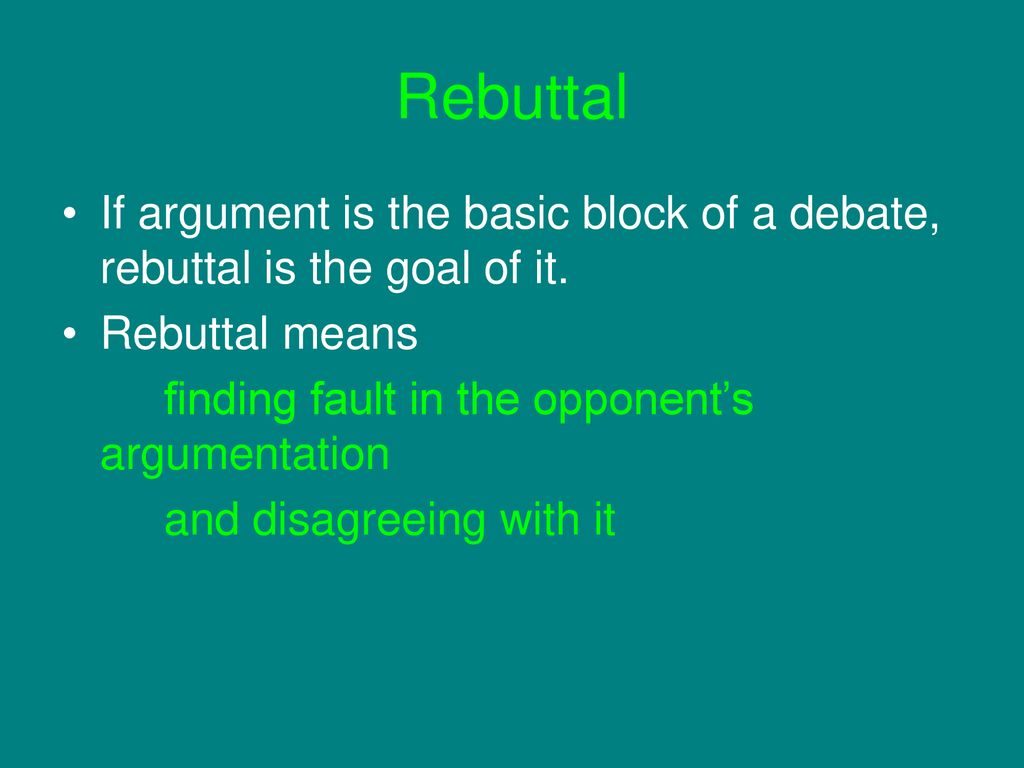 what does the word rebuttal mean