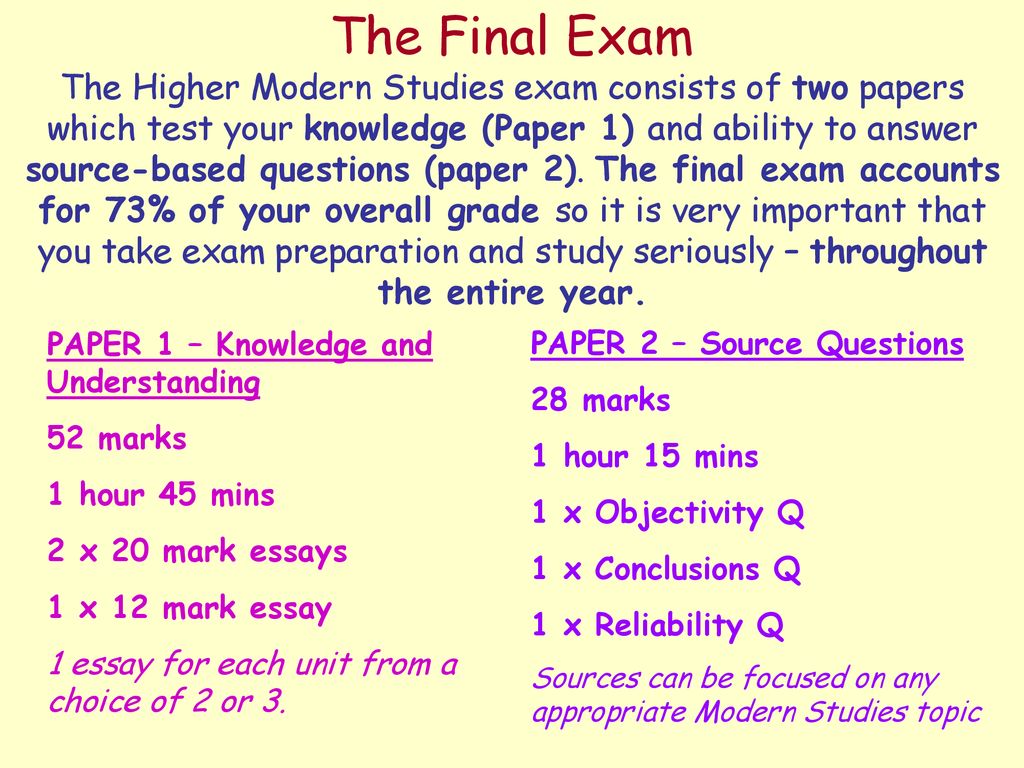 higher modern studies 20 mark essays