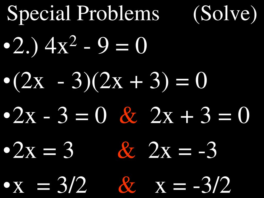 Special Problems (Solve)