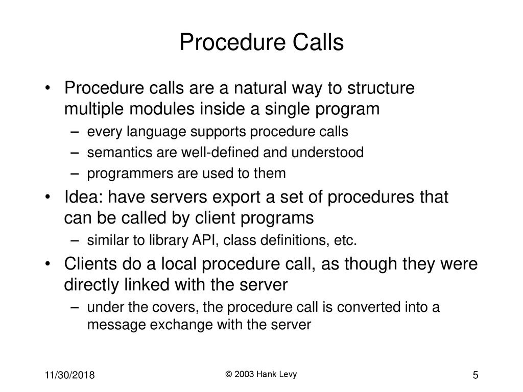 CSE 451: Operating Systems Autumn 2003 Lecture 16 RPC - ppt download