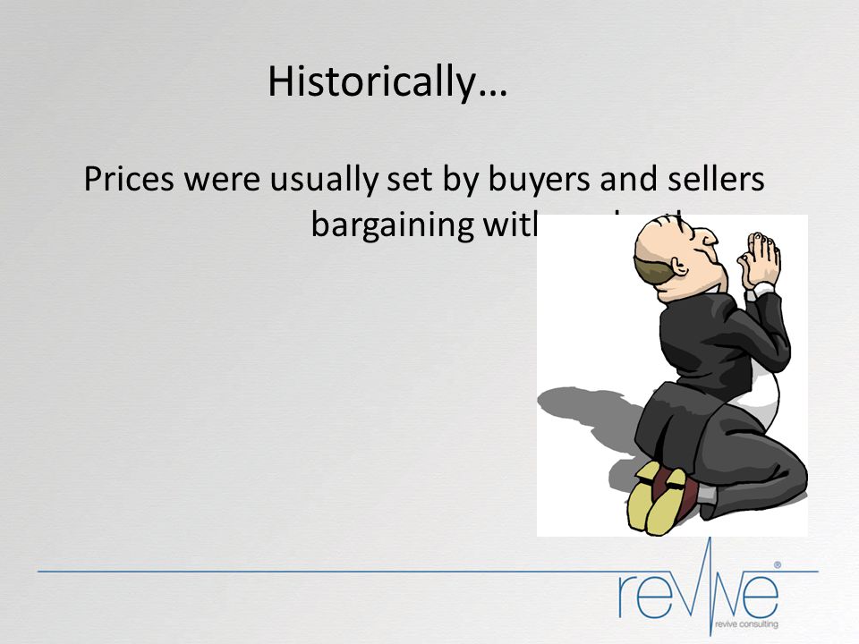 Historically… Prices were usually set by buyers and sellers bargaining with each other. BUT NOW ...